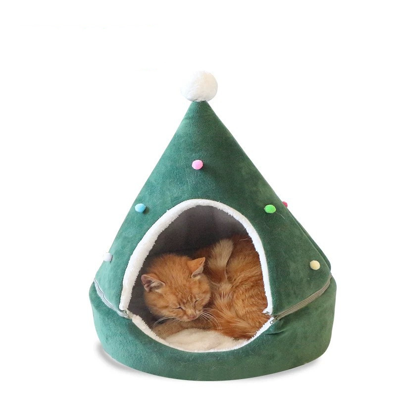 Christmas Tree Cat Bed for Indoor Cats