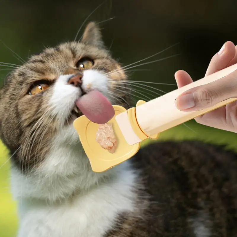Cat Strip Feeding Spoon – Reusable Lickable Wet Food Spoon for Cats, Squeeze Design Pet Food Dispenser