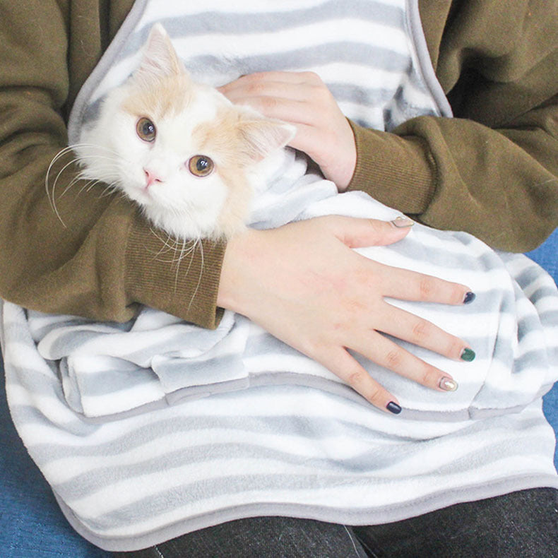 Pet Apron Coral Fleece Dog Cat Clothes - Anti-Grab Non-Stick Small Dog Clothing for 1-7kg Pets