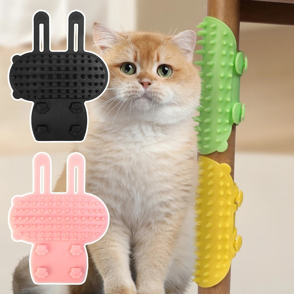 Pet Self-Grooming Corner Brush – Cat Hair Remover & Itch Relief Massager