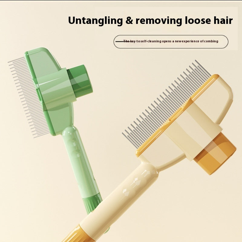 Durable Grooming Comb with One-Press Release