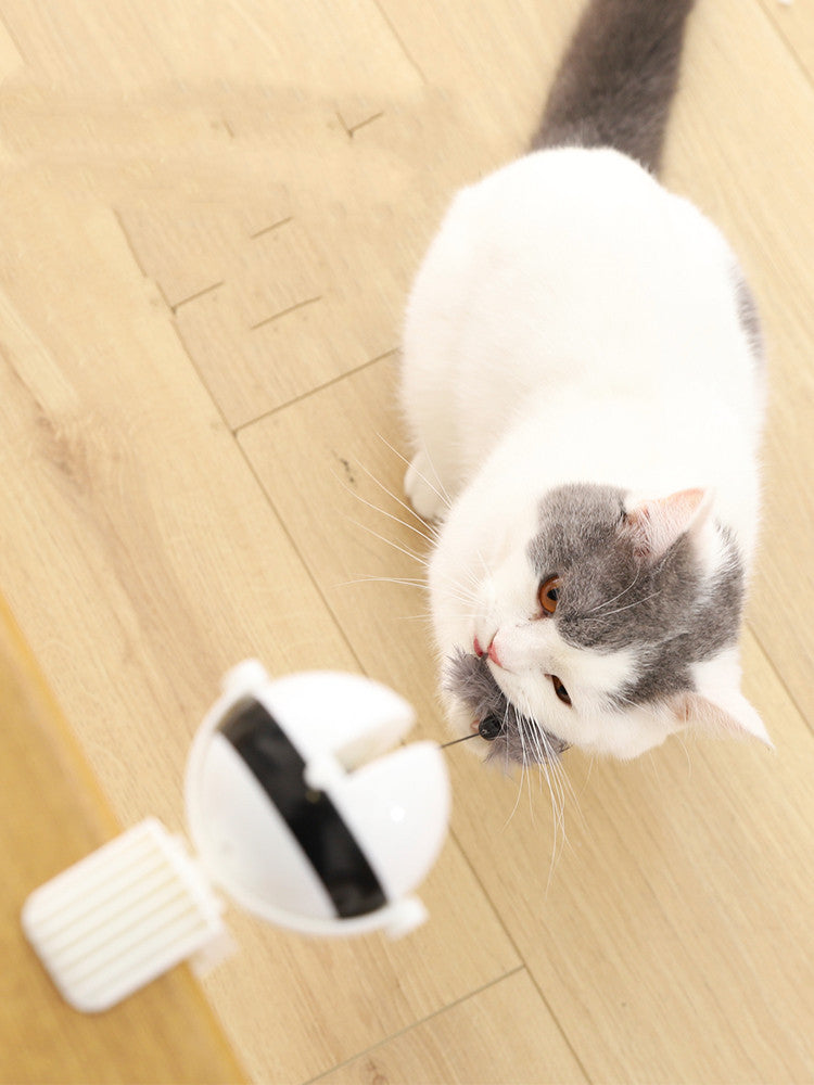 Smart Interactive Cat Toy – Automatic Lifting Teaser Ball with Rabbit Hair