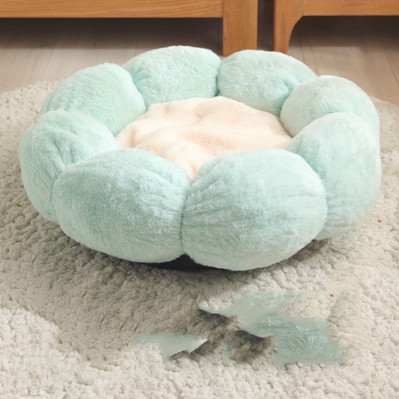 Flower Shaped Pet Bed Mat | Soft Dog & Cat Blanket Nest for Small Pets