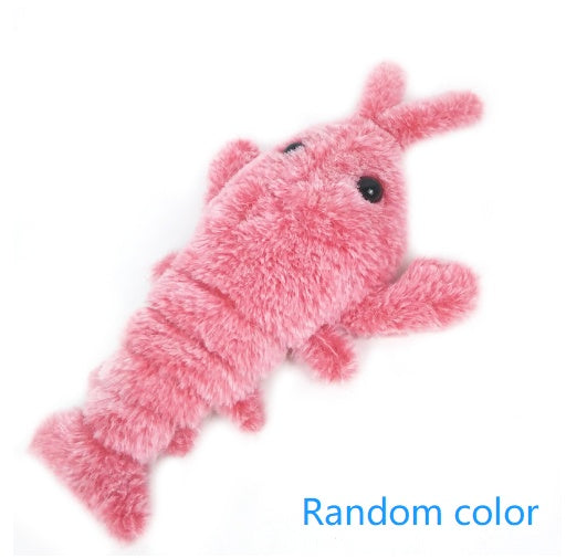 Electric Jumping Shrimp Cat Toy – USB Rechargeable Plush Simulation Lobster with Flopping Tail for Interactive Pet Play