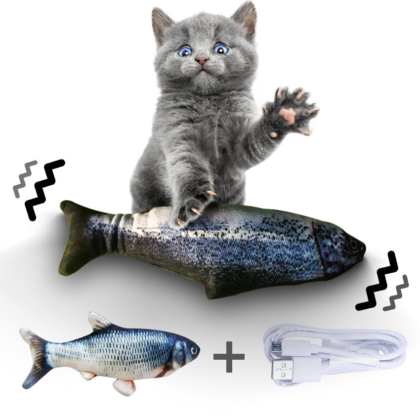 Electric Jumping Fish Cat Toy - Automatic Flopping Motion, Interactive Exercise for Indoor Cats, Kitten Play Toy (No Catnip Version)
