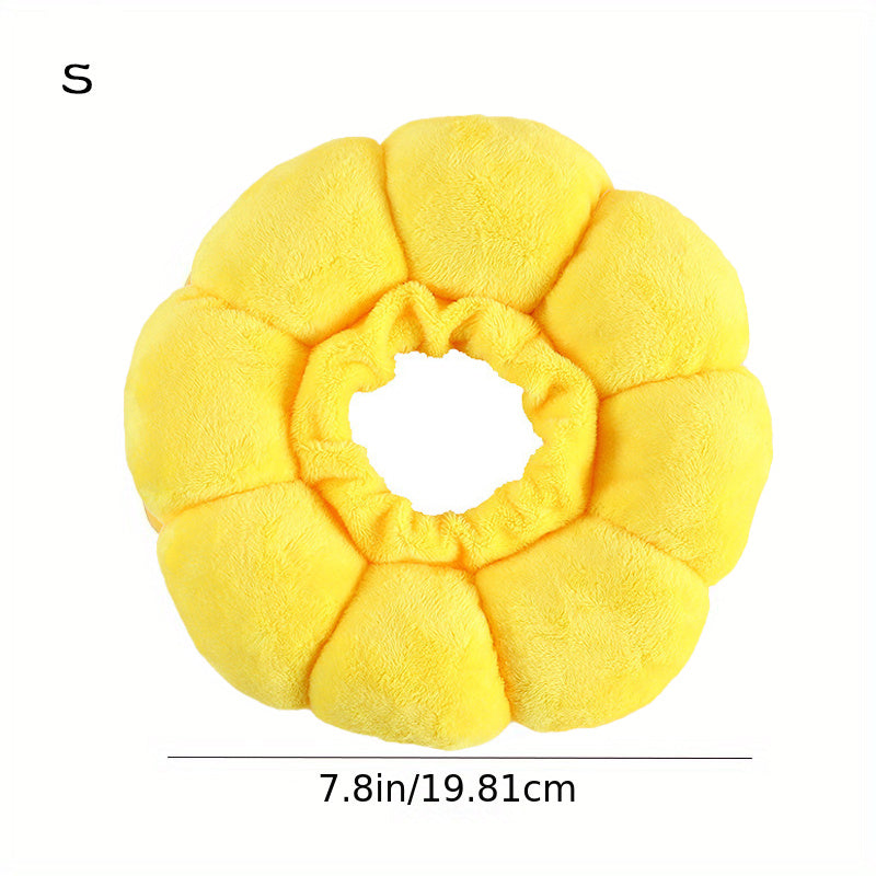 Cute Sunflower Pet Recovery Collar – Soft Cotton Adjustable E-Collar for Cats & Small Dogs, Post-Surgery Wound Healing Cone
