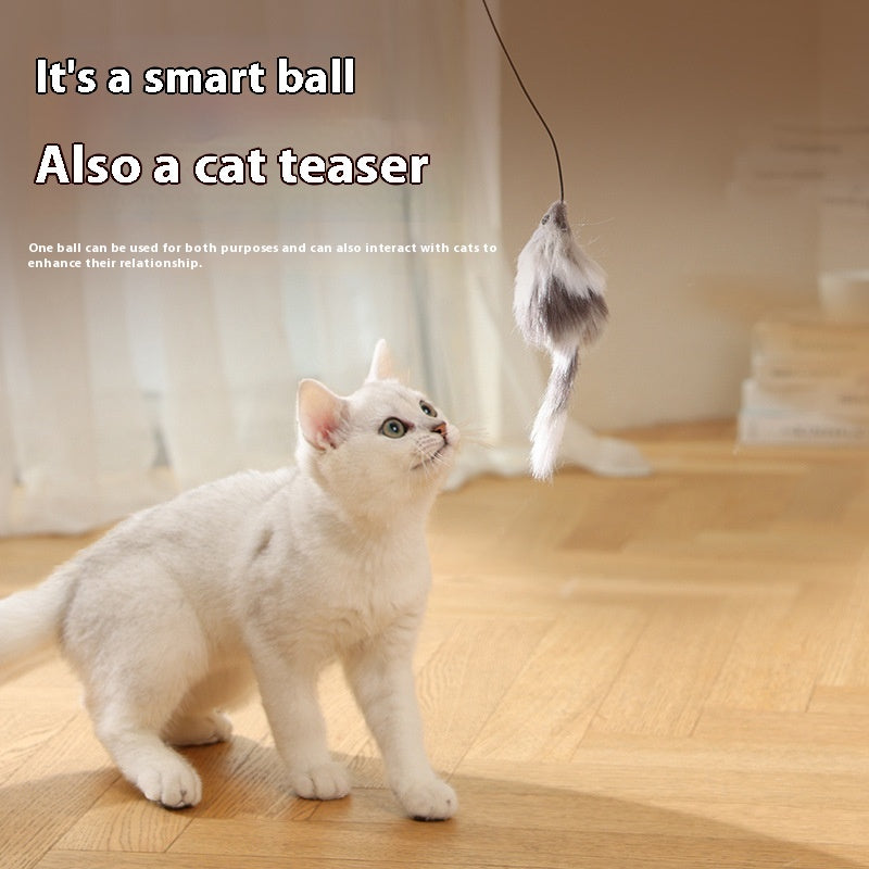 Interactive Cat Toy Mouse Teaser Ball – Smart Automatic Rolling Pet Ball for Cats & Dogs, Plush Mouse Hunting Game