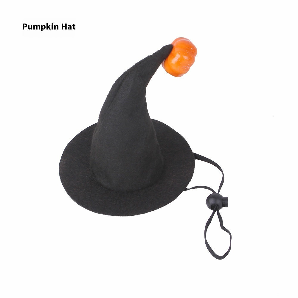 Halloween Cat Pumpkin Hat – Funny Pet Headgear Costume for Cats & Small Dogs, Adjustable Velvet Headwear