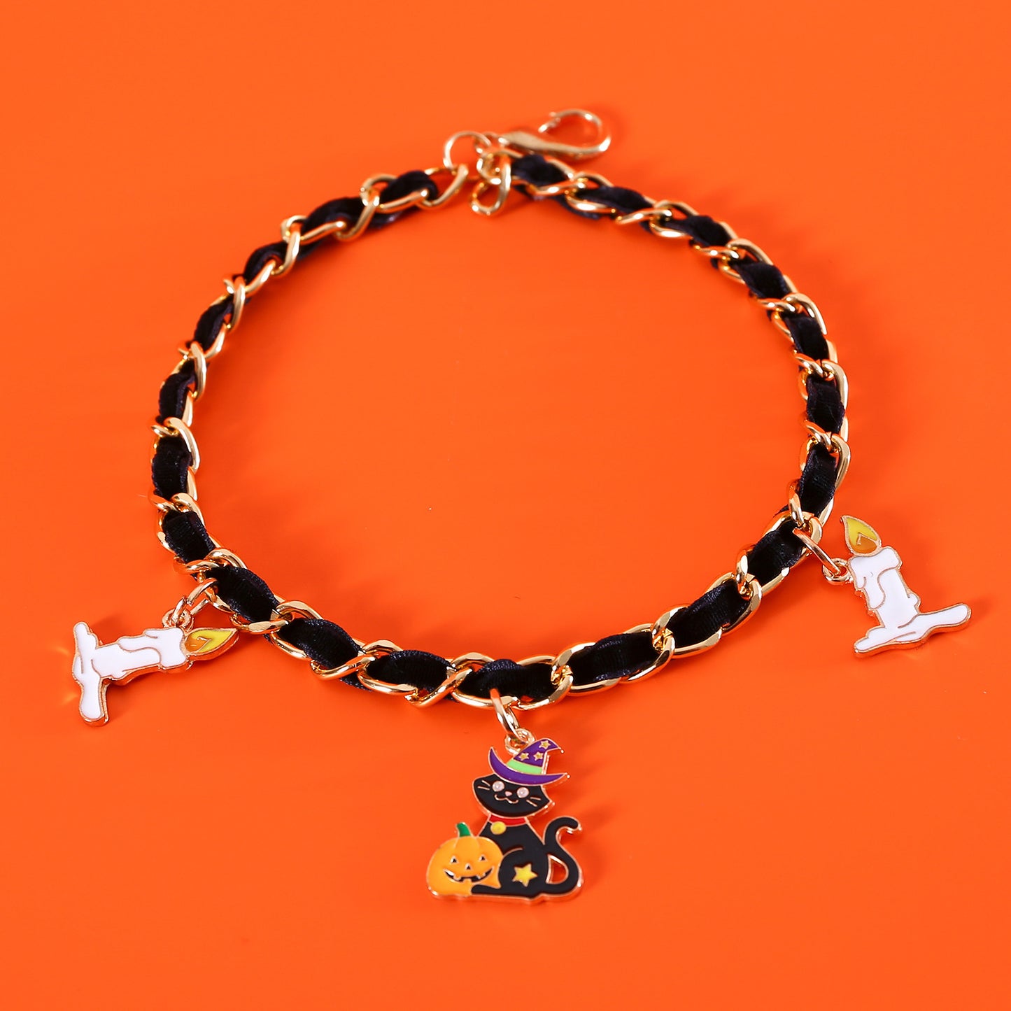 Halloween Pet Collar with Velvet Bat Accessories – Adjustable Pumpkin, Ghost & Spider Necklace for Cats and Dogs