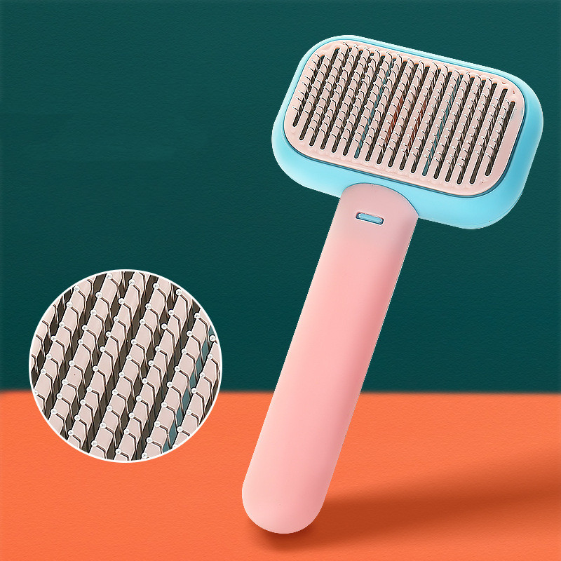 Pet Grooming Brush - Stainless Steel Comb for Cats & Dogs, Detangling & Massage