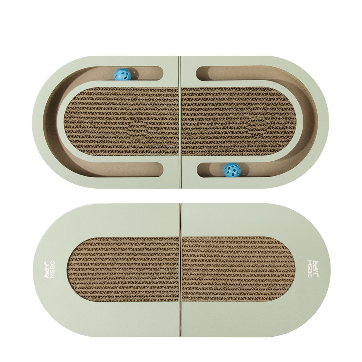 Folding Cat Scratcher Board with Ball