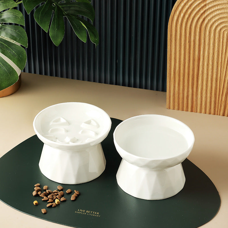 Elevated Ceramic Cat Bowl – Spine-Protecting Pet Feeder