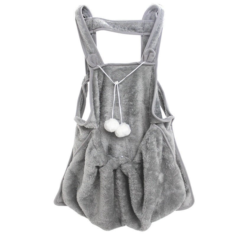 Pet Apron Coral Fleece Dog Cat Clothes - Anti-Grab Non-Stick Small Dog Clothing for 1-7kg Pets