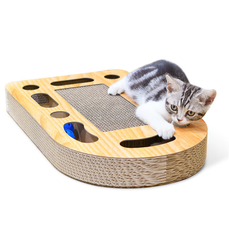 Corrugated Cat Scratcher with Ball Toy