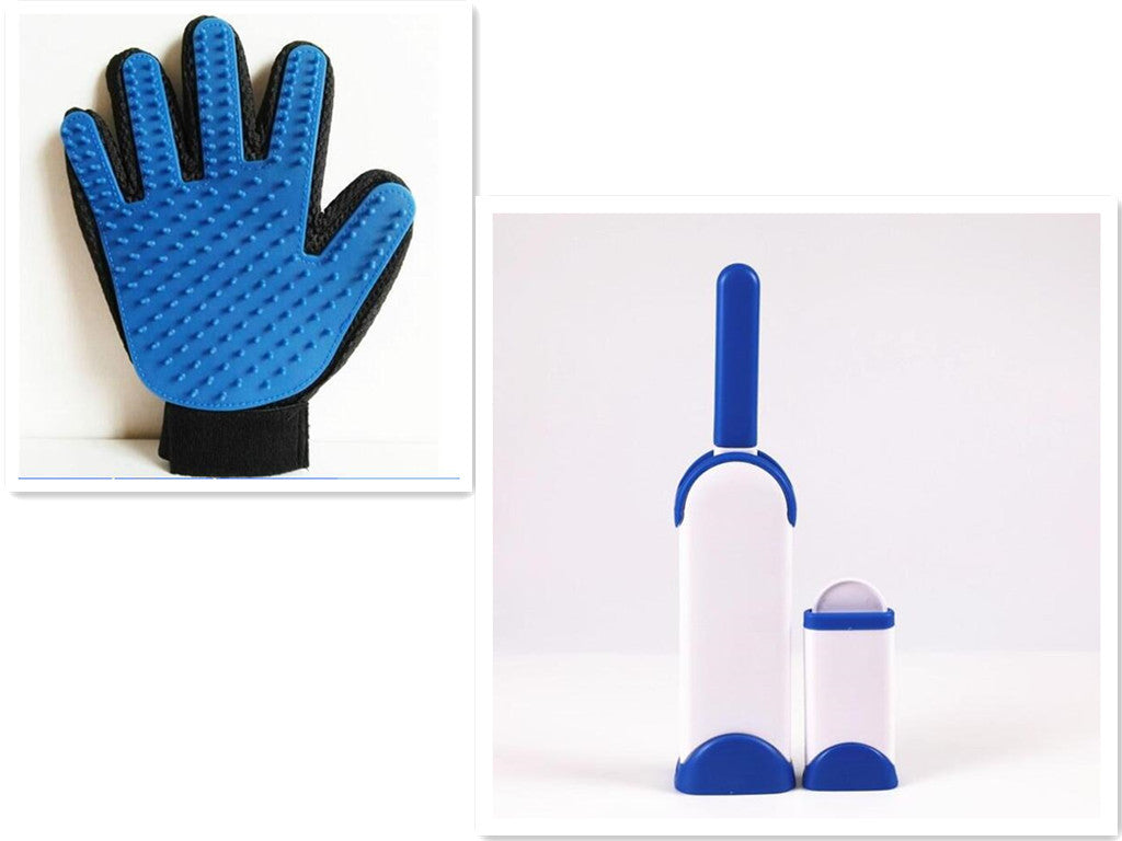 Pet Hair Remover Set – Grooming Glove & Reusable Lint Brush