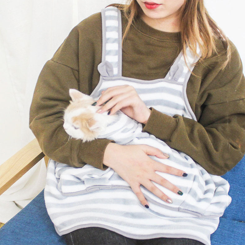 Pet Apron Coral Fleece Dog Cat Clothes - Anti-Grab Non-Stick Small Dog Clothing for 1-7kg Pets