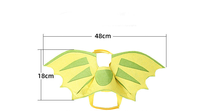 Halloween Pet Dinosaur Wings Costume – Green Felt Cosplay Outfit for Cats & Small Dogs