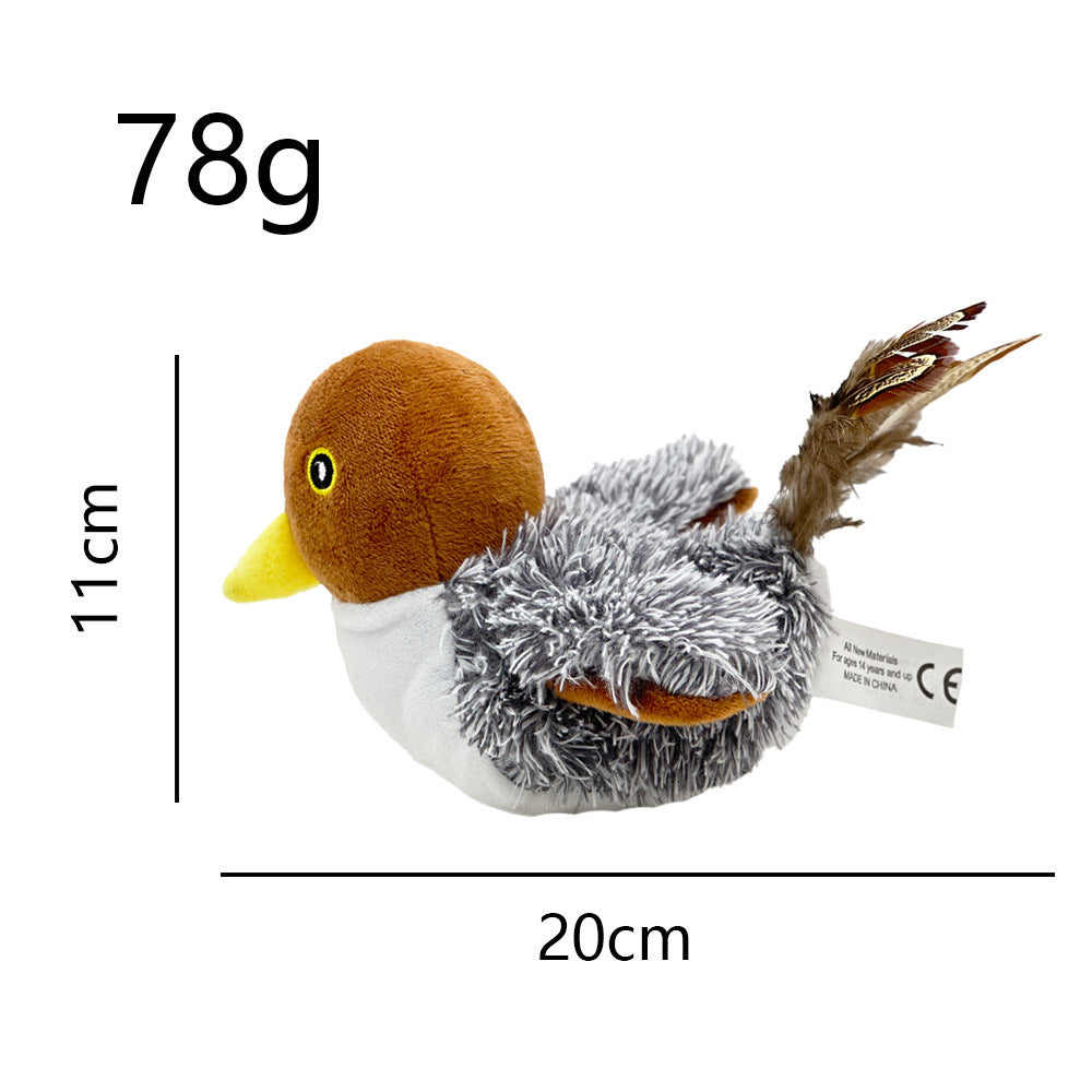 Interactive Flapping Bird Cat Toy – USB Rechargeable Plush Toy for Indoor Cats