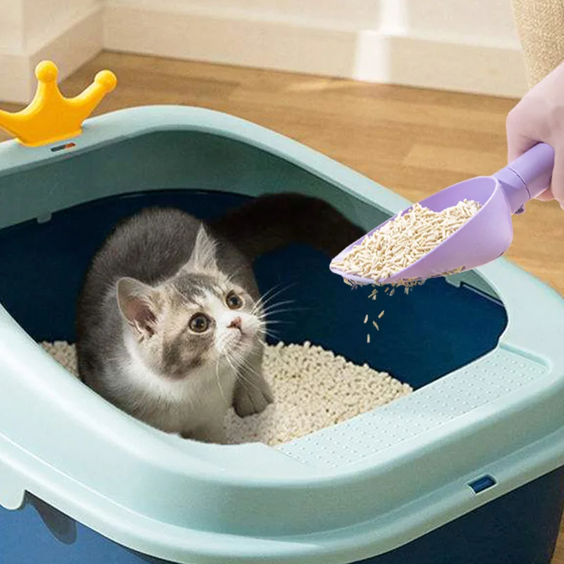 Durable Cat Litter Scoop with Base – Plastic Poop Scooper for Easy Litter Box Cleaning