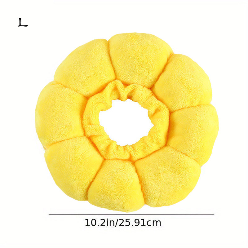 Cute Sunflower Pet Recovery Collar – Soft Cotton Adjustable E-Collar for Cats & Small Dogs, Post-Surgery Wound Healing Cone