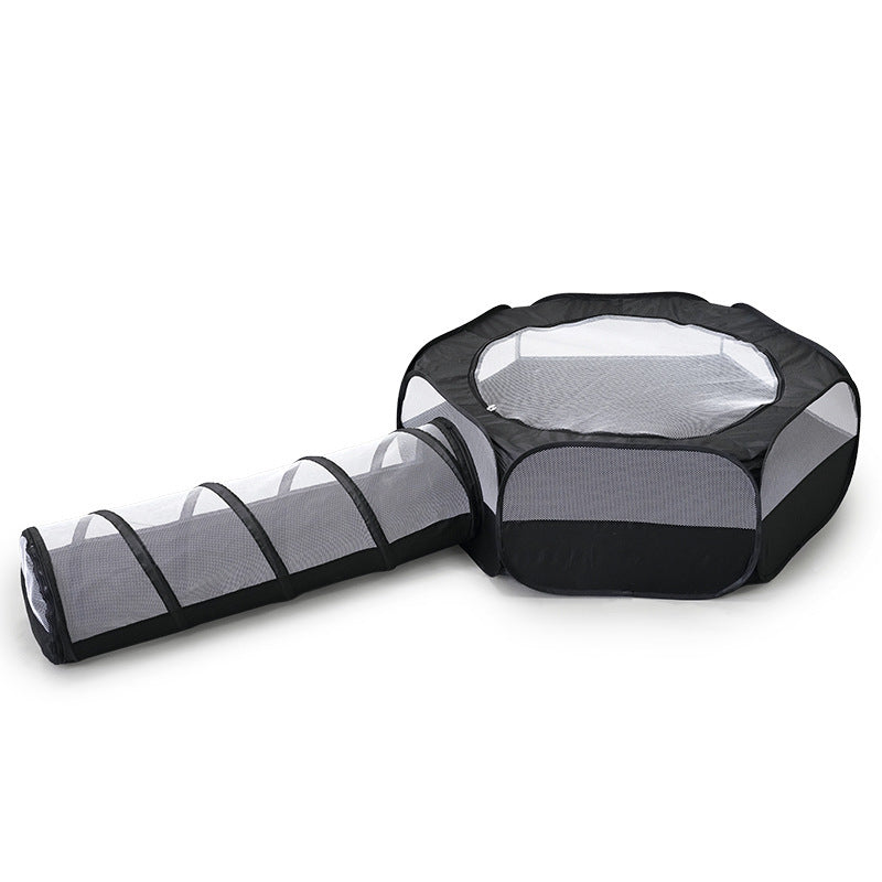 Foldable Cat Tunnel Tent – Removable 2-in-1 Cat Play Tunnel & Bed, Hair-Free, Space-Saving Design