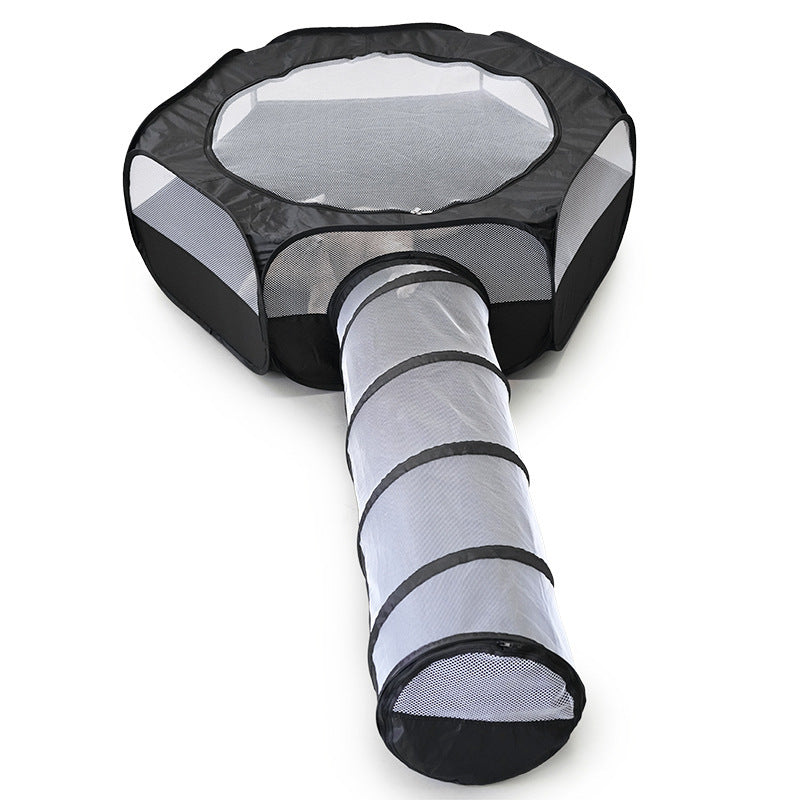 Foldable Cat Tunnel Tent – Removable 2-in-1 Cat Play Tunnel & Bed, Hair-Free, Space-Saving Design