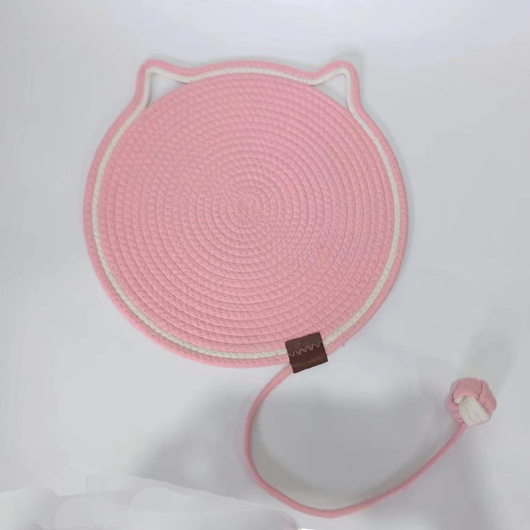 Braided Cotton Rope Cat Scratching Mat with Toy Ball – Washable, Durable & Multi-Use