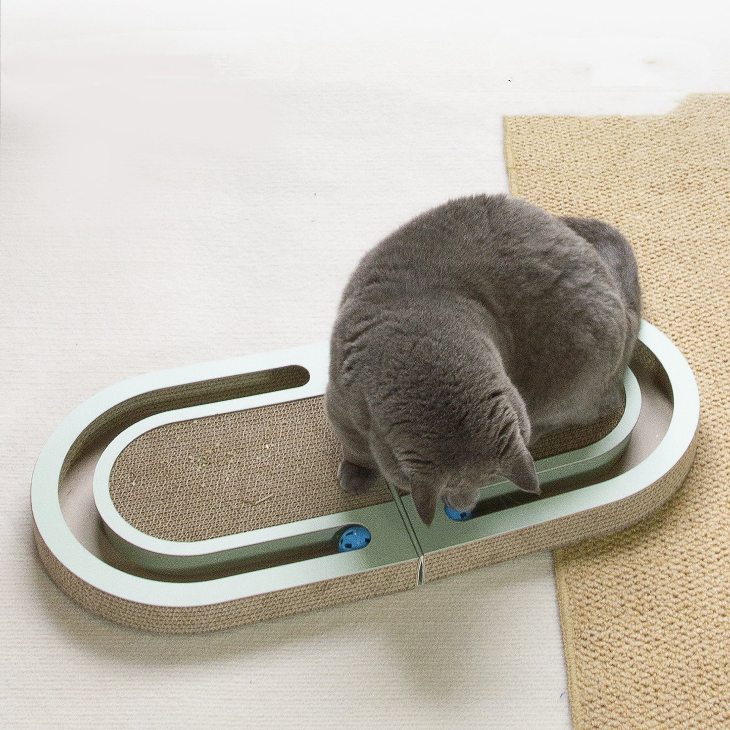 Folding Cat Scratcher Board with Ball