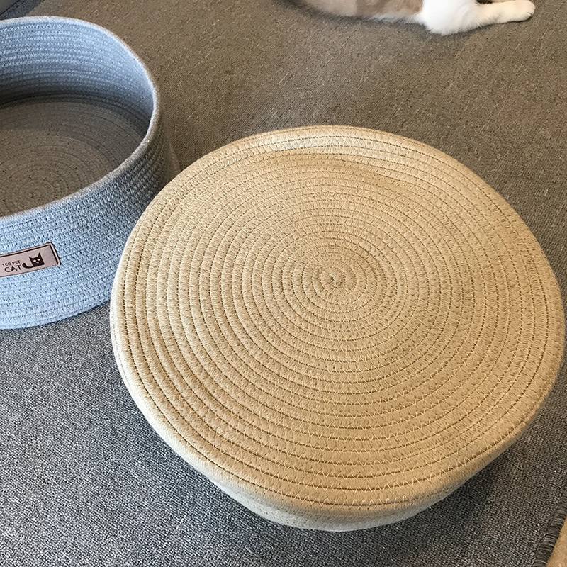 Handmade Cotton Rope Cat Litter Box – Soft, Washable & Pet Hair Resistant