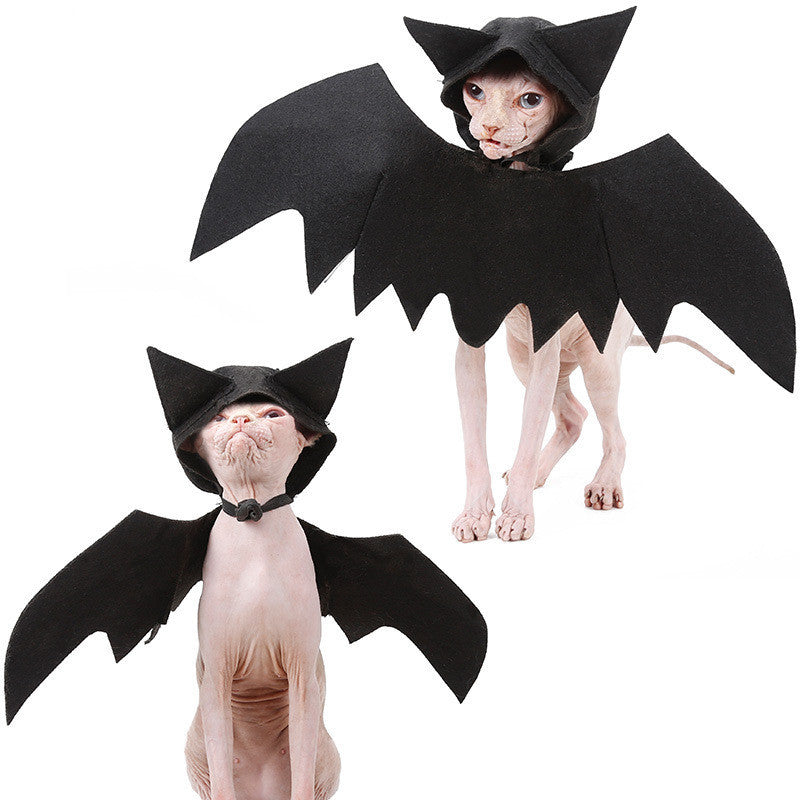 Halloween Pet Bat Wings Costume – Adjustable Felt Cloth Outfit for Cats & Small Dogs