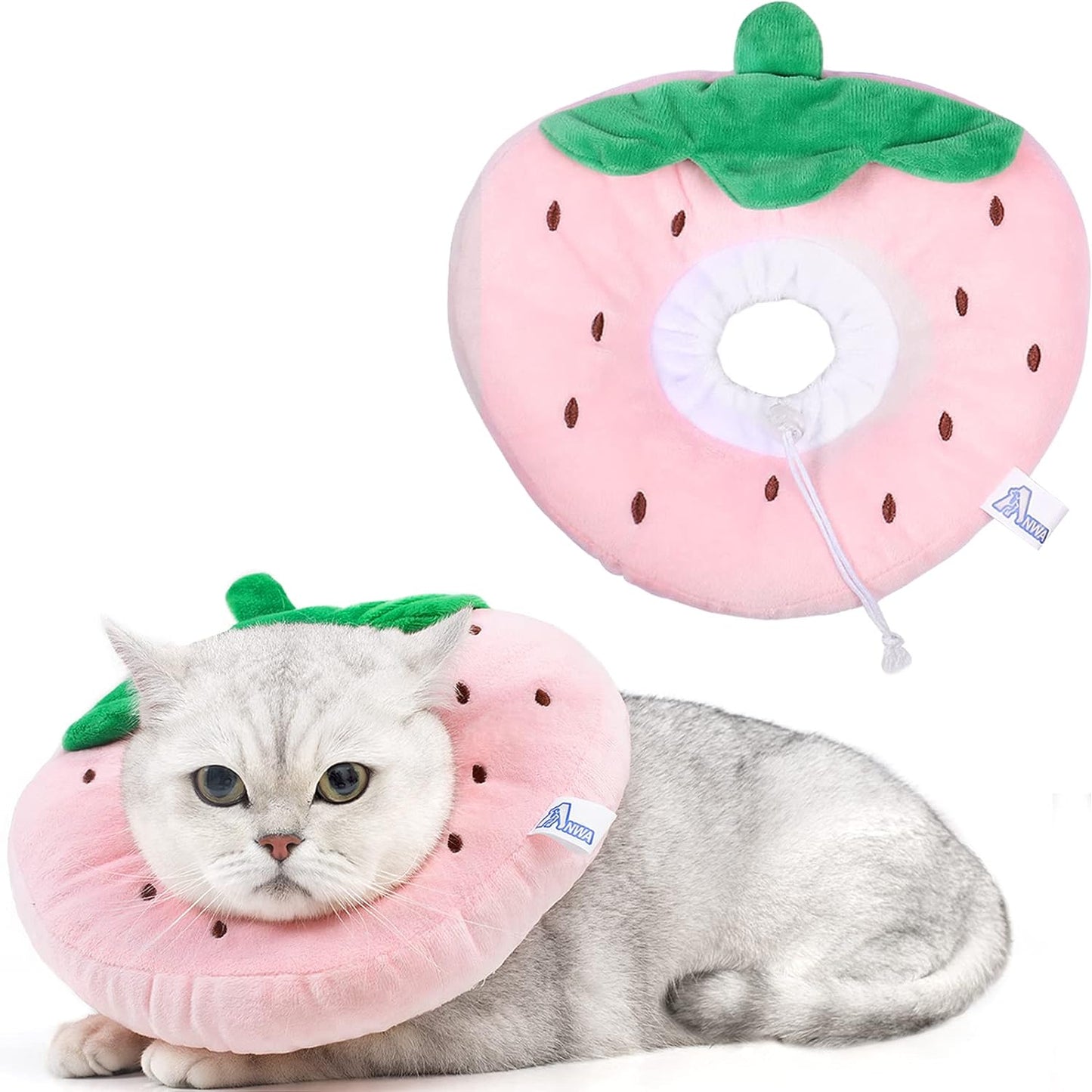 Cute Adjustable Cat Recovery Collar – Soft Fabric Elizabeth Collar for Kittens