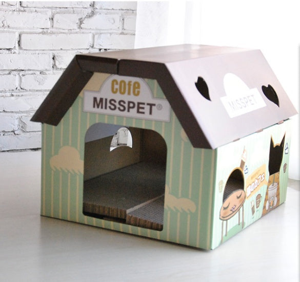 Izakaya & Coffee House Style Corrugated Cat Scratcher House
