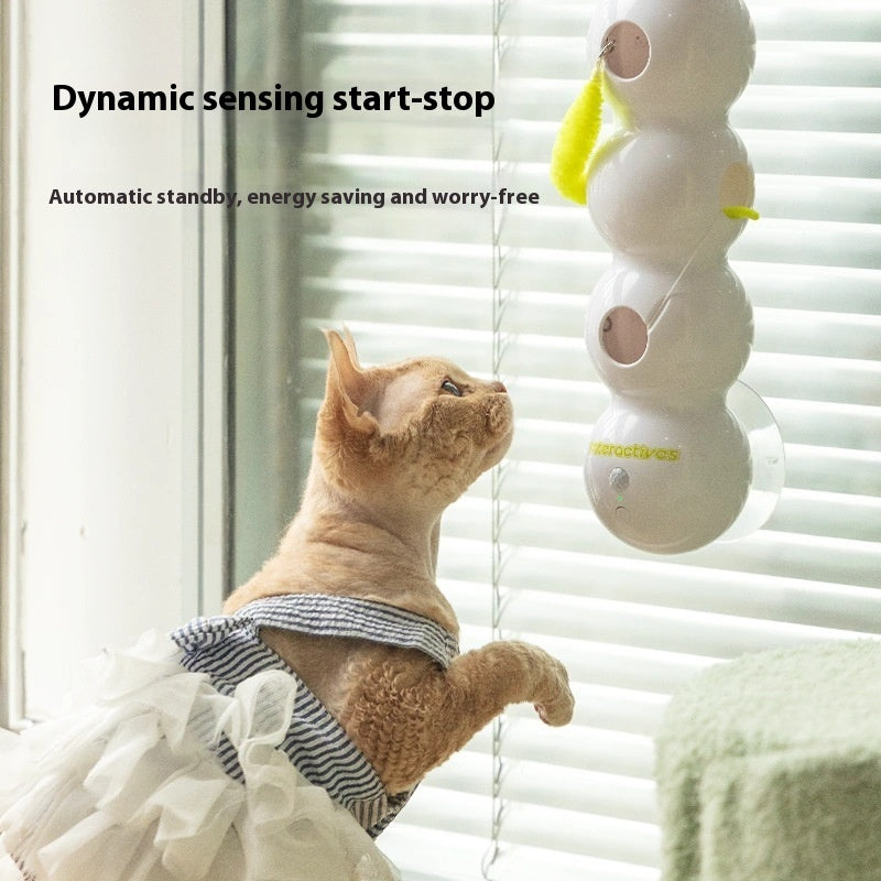 Automatic Interactive Cat Toy with Motion Sensor, Rechargeable Teasing Tail Toy for Kittens