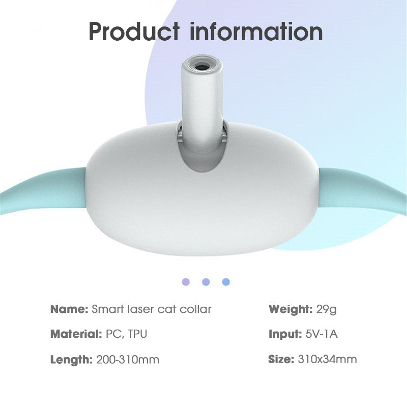 Smart Laser Cat Collar Toy – Automatic USB Rechargeable Teasing Collar