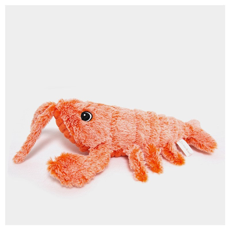 Electric Jumping Shrimp Cat Toy – USB Rechargeable Plush Simulation Lobster with Flopping Tail for Interactive Pet Play