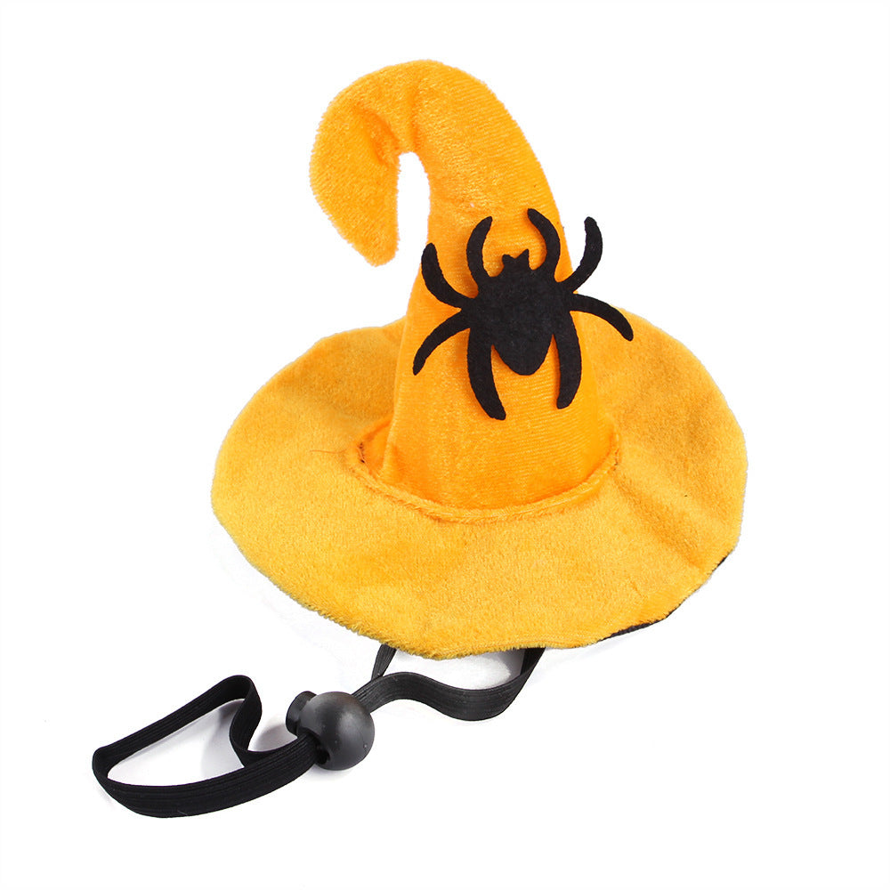 Halloween Cat Pumpkin Hat – Funny Pet Headgear Costume for Cats & Small Dogs, Adjustable Velvet Headwear