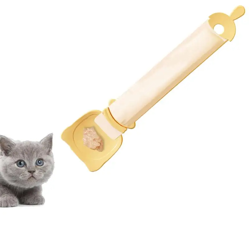 Cat Strip Feeding Spoon – Reusable Lickable Wet Food Spoon for Cats, Squeeze Design Pet Food Dispenser