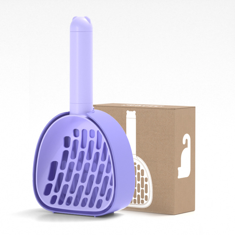 Durable Cat Litter Scoop with Base – Plastic Poop Scooper for Easy Litter Box Cleaning