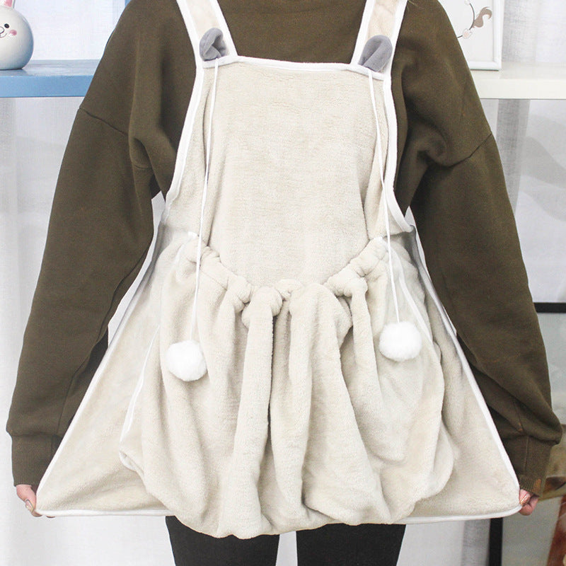 Pet Apron Coral Fleece Dog Cat Clothes - Anti-Grab Non-Stick Small Dog Clothing for 1-7kg Pets