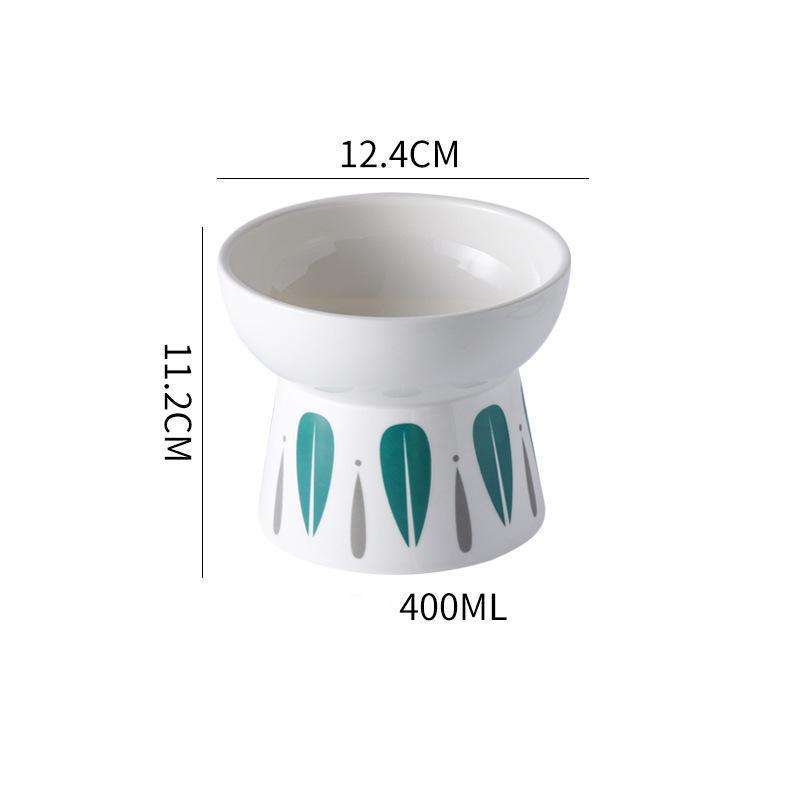 Elevated Ceramic Pet Bowl – Non-Slip Raised Cat & Dog Feeder