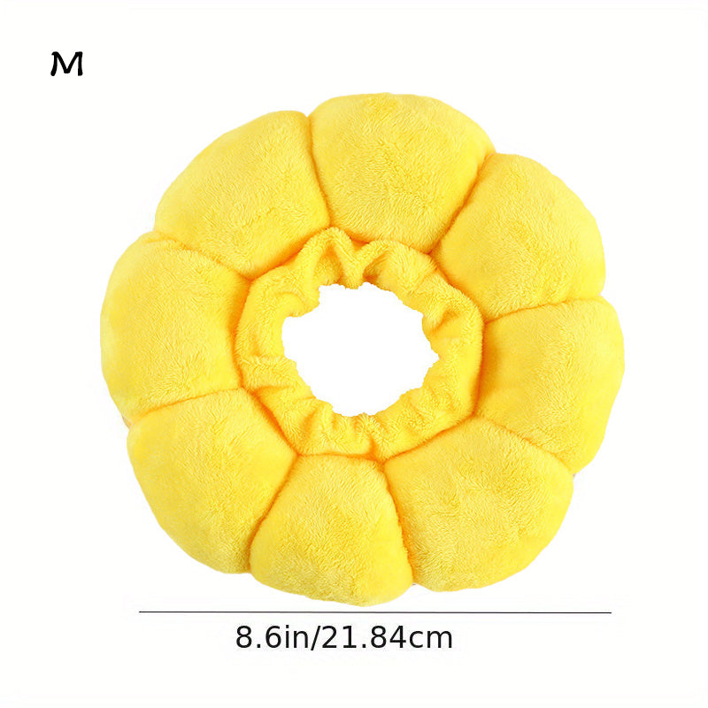 Cute Sunflower Pet Recovery Collar – Soft Cotton Adjustable E-Collar for Cats & Small Dogs, Post-Surgery Wound Healing Cone