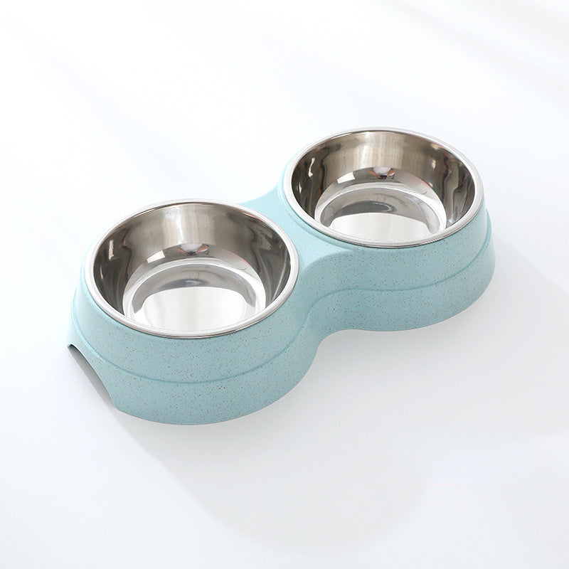 Double Pet Bowls Stainless Steel Dog & Cat Feeder – Food and Water Dish for Puppies, Small Dogs, and Cats