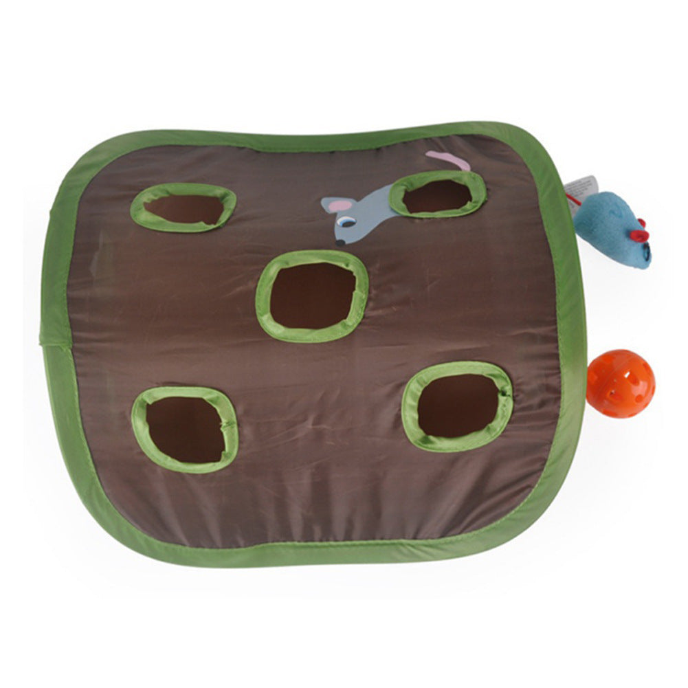 Interactive 9-Hole Cat Toy – Foldable Mouse Hunt Hide & Seek Game