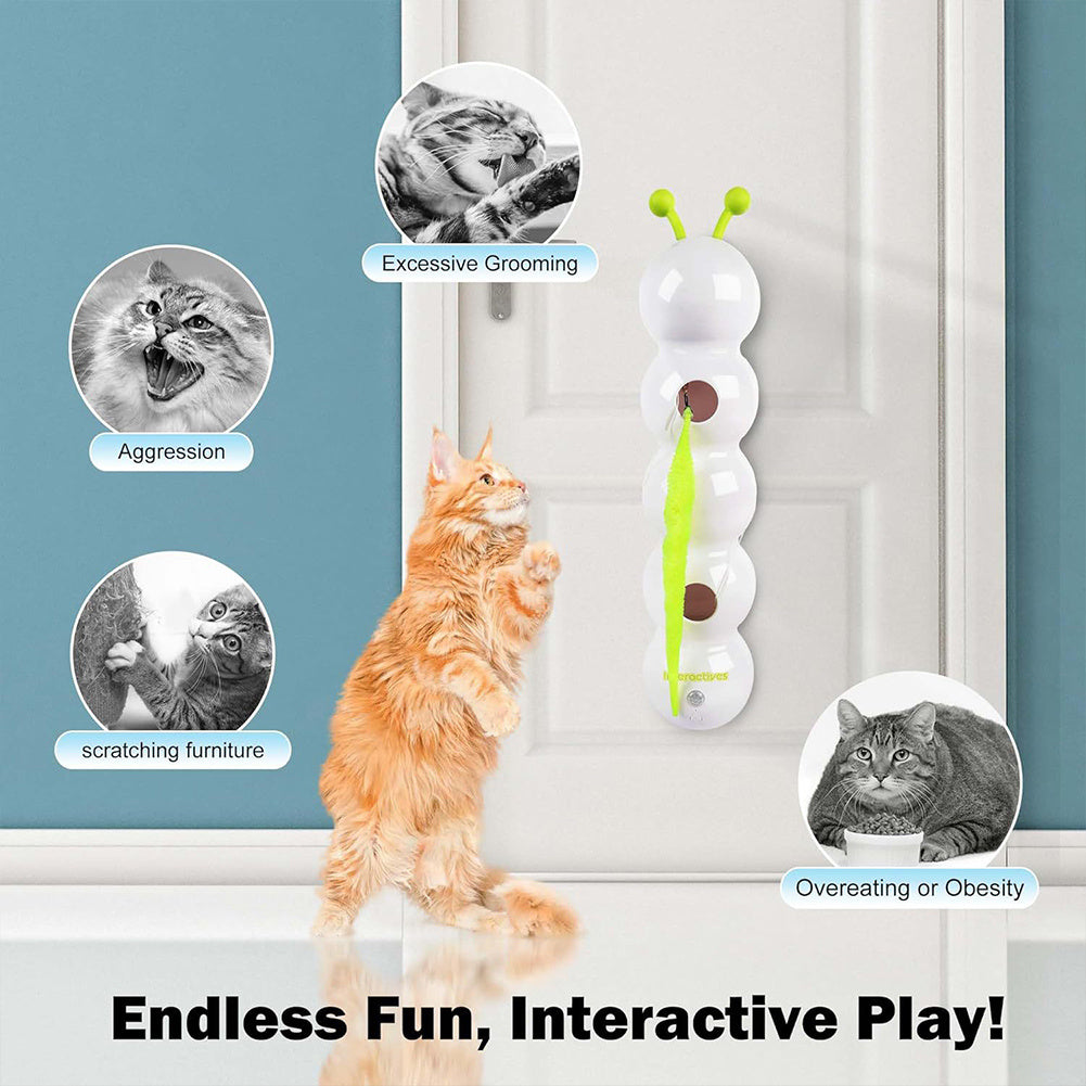Automatic Interactive Cat Toy with Motion Sensor, Rechargeable Teasing Tail Toy for Kittens
