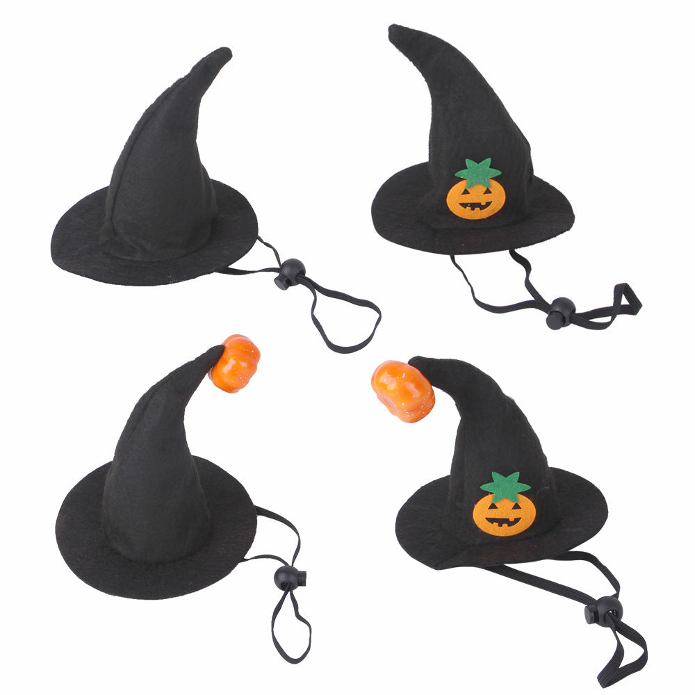 Halloween Cat Pumpkin Hat – Funny Pet Headgear Costume for Cats & Small Dogs, Adjustable Velvet Headwear