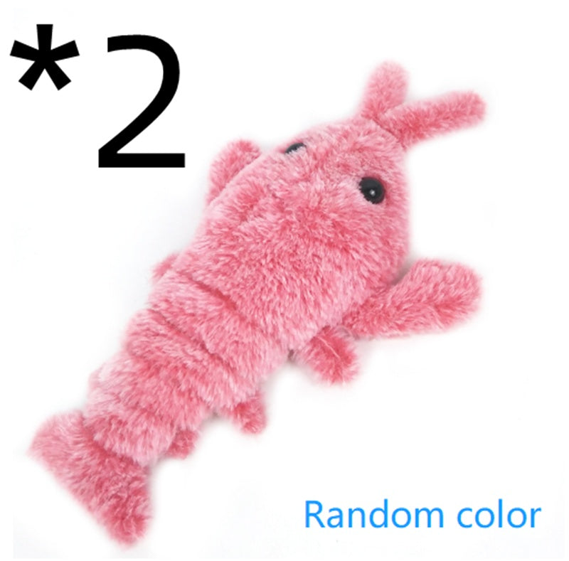 Electric Jumping Shrimp Cat Toy – USB Rechargeable Plush Simulation Lobster with Flopping Tail for Interactive Pet Play