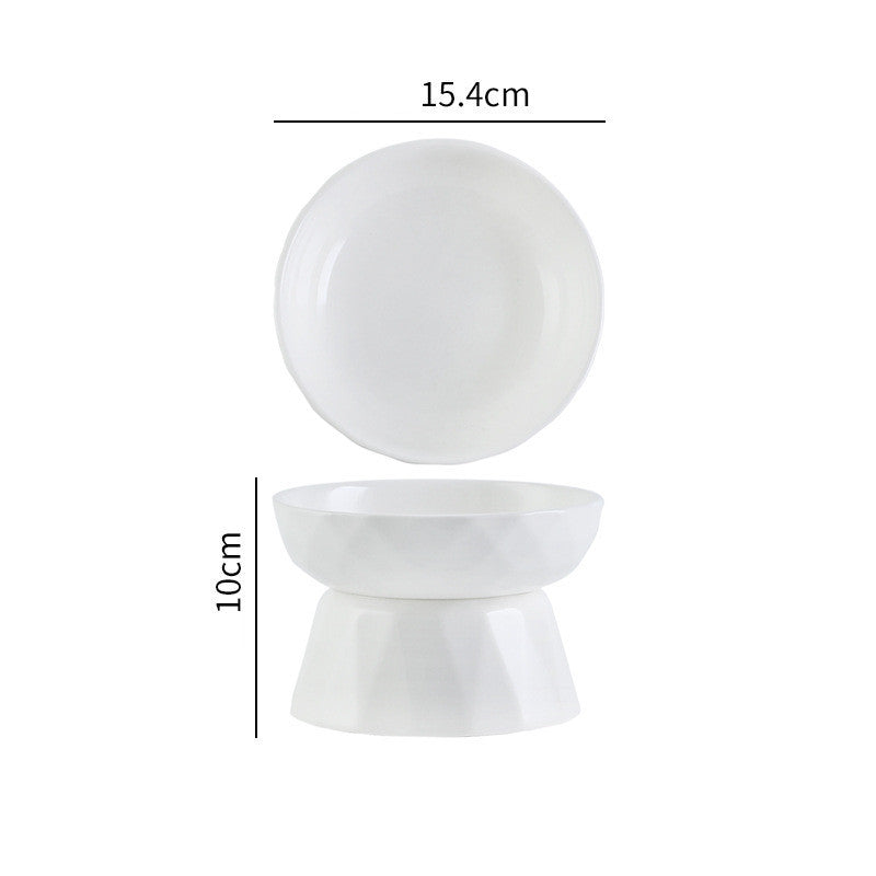 Elevated Ceramic Cat Bowl – Spine-Protecting Pet Feeder