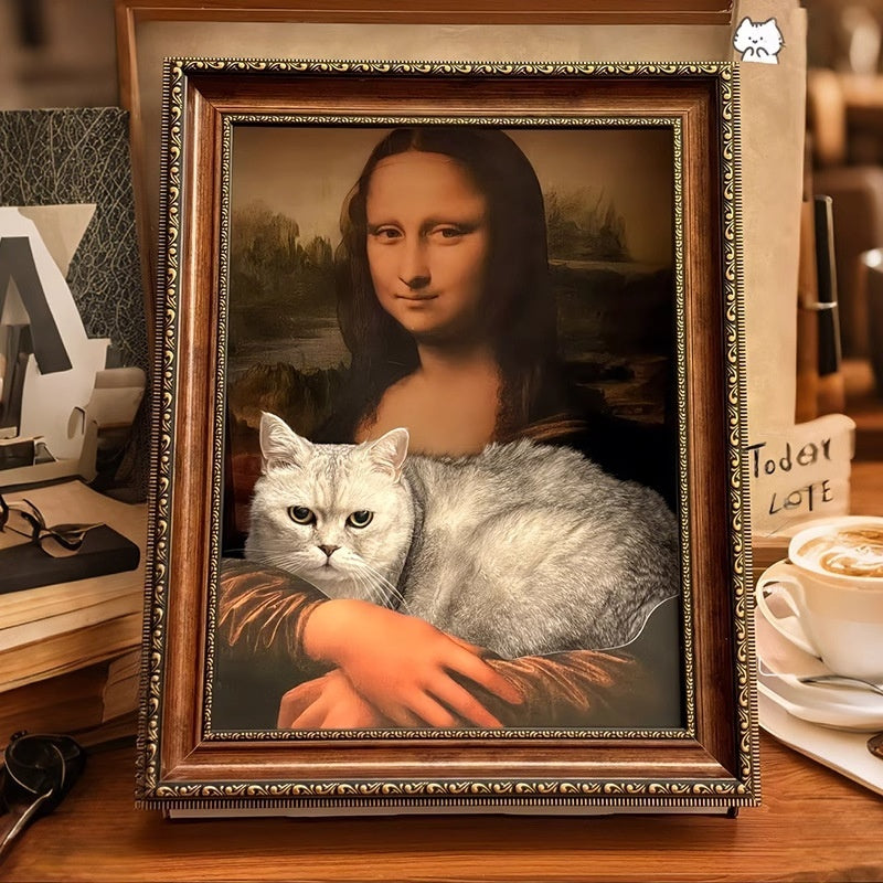 Mona Lisa Cat Nest Scratch Board – Decorative Cardboard Cat Bed & Scratcher