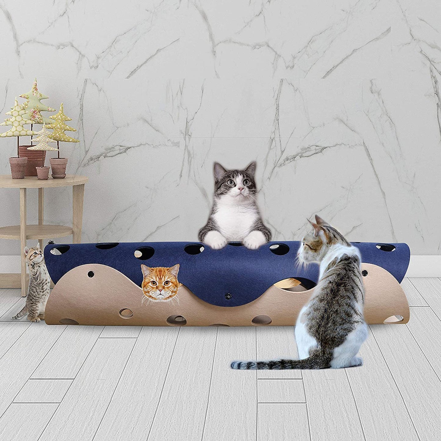 Felt Cat Tunnel Toy – Collapsible Deformable Tunnel & Mat