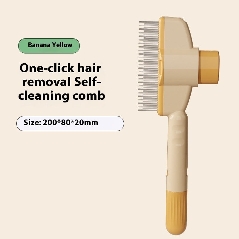 Durable Grooming Comb with One-Press Release